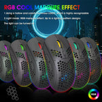 Rato Gaming Sem Fios HXSJ T90 RGB com Três Modos de Iluminação