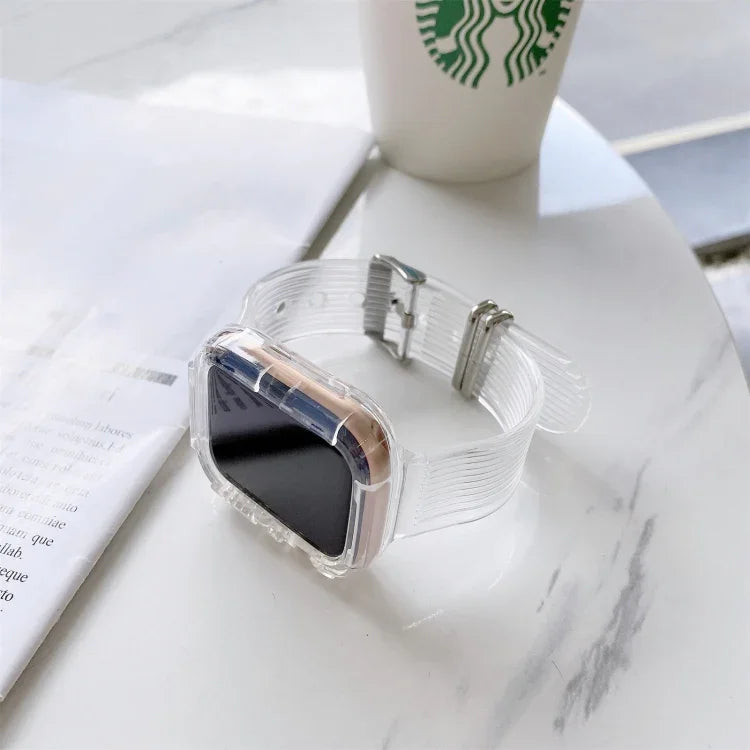 Pulseira Transparente de TPU Cor Doce para Apple Watch Series 6 & SE & 5 & 4 44mm, Para Apple Watch Series 7 45mm / & 6 & SE & 5 & 4 44mm