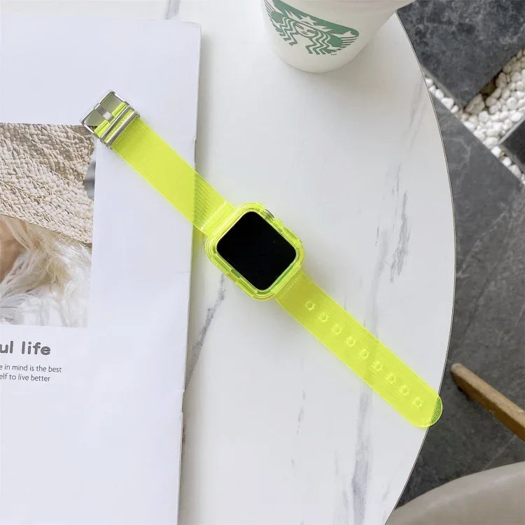 Pulseira Transparente de TPU Cor Doce para Apple Watch Series 6 & SE & 5 & 4 44mm, Para Apple Watch Series 7 45mm / & 6 & SE & 5 & 4 44mm