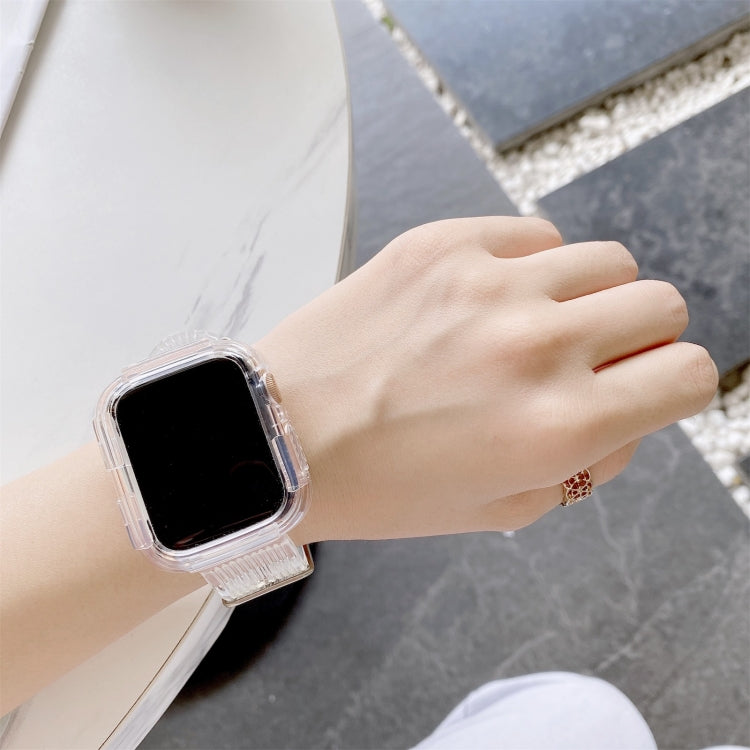 Pulseira Transparente de TPU Cor Doce para Apple Watch Series 6 & SE & 5 & 4 44mm, Para Apple Watch Series 7 45mm / & 6 & SE & 5 & 4 44mm