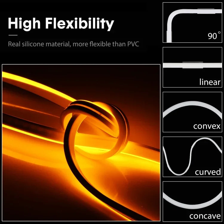 CJ-1206 12V 6A 5m Tira LED Neon de Silicone Impermeável IP65, Ficha US