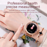 Relógio inteligente feminino F80 com ecrã TFT a cores de 1,3 polegadas, impermeável IP68, Suporta monitorização da temperatura corporal / monitorização da pressão arterial / lembrete do ciclo menstrual