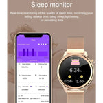 Relógio inteligente feminino F80 com ecrã TFT a cores de 1,3 polegadas, impermeável IP68, Suporta monitorização da temperatura corporal / monitorização da pressão arterial / lembrete do ciclo menstrual