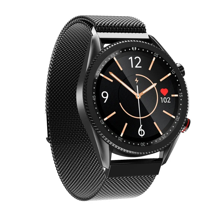 Relógio Inteligente M98 com Ecrã IPS Colorido de 1,28 polegadas, à Prova de Água IP67, Suporta Monitorização do Sono / Monitor de Frequência Cardíaca / Chamadas Bluetooth, Estilo: Correia de Aço, Correia de Aço (Preto), Correia de Aço (Prateado)
