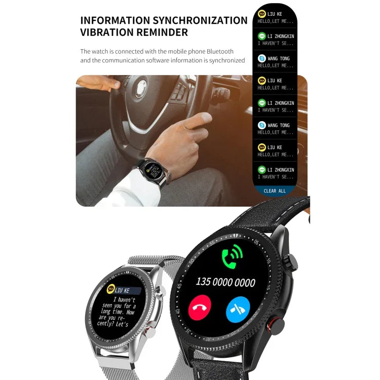 Relógio Inteligente M98 com Ecrã IPS Colorido de 1,28 polegadas, à Prova de Água IP67, Suporta Monitorização do Sono / Monitor de Frequência Cardíaca / Chamadas Bluetooth, Estilo: Correia de Aço, Correia de Aço (Preto), Correia de Aço (Prateado)