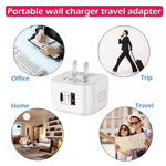 Adaptador de Energia de Viagem com Duas Portas 20W PD + QC 3.0, Ficha EUA, Ficha UE, Ficha UK