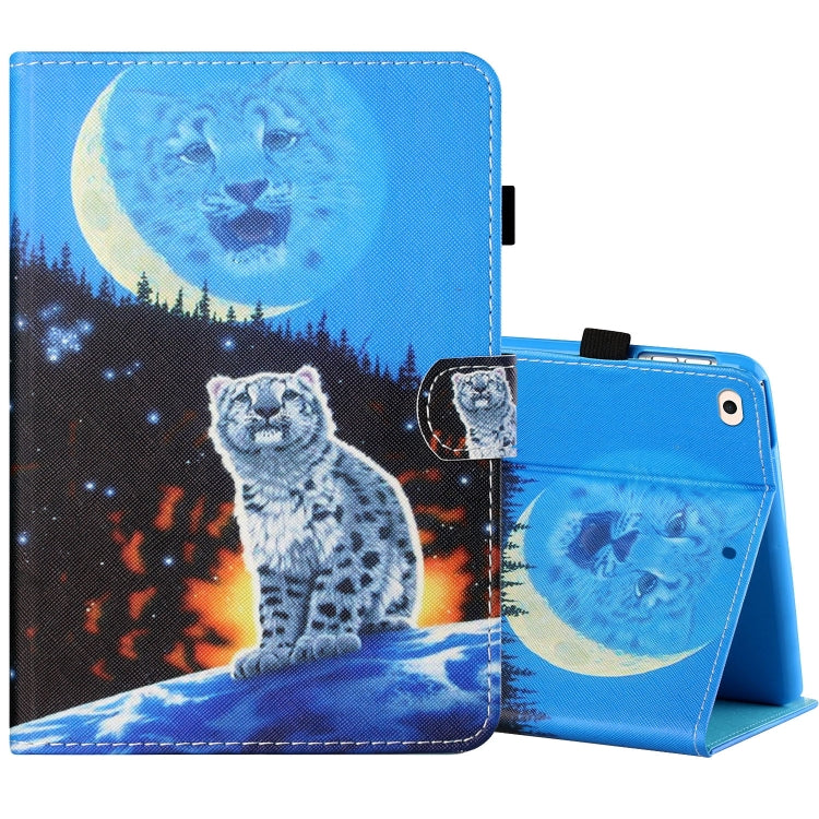 Sewing Thread Horizontal Painted Flat Leather Case with Pen Cover & Anti Skid Strip & Card Slot & Holder & Sleep / Wake-up Function, For iPad Air 2, For  iPad 9.7 (2018) / (2017), For iPad Air 2022 / 2020 10.9