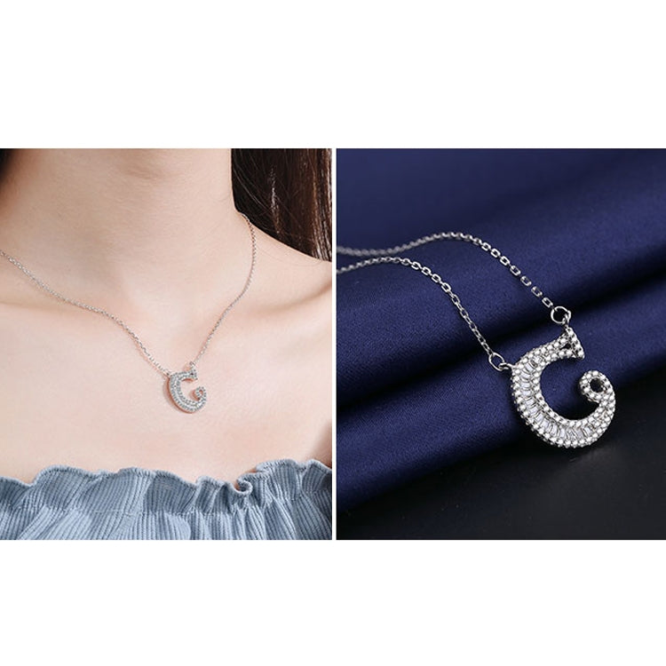 Colar com Pendente do Alfabeto Inglês em Prata Esterlina S925 para Mulher, C, H, K, M
