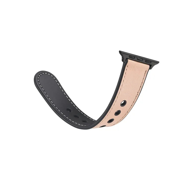 Pulseira de TPU com Couro Colado para Apple Watch Series 6 & SE & 5 & 4 40mm / 3 & 2 & 1 38mm