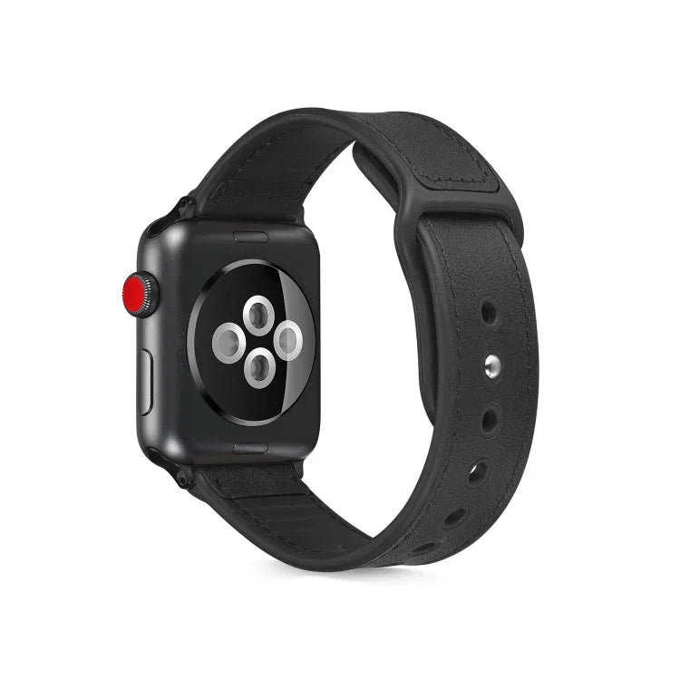 Pulseira de TPU com Couro Colado para Apple Watch Series 6 & SE & 5 & 4 40mm / 3 & 2 & 1 38mm