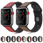 Pulseira de TPU com Couro Colado para Apple Watch Series 6 & SE & 5 & 4 40mm / 3 & 2 & 1 38mm