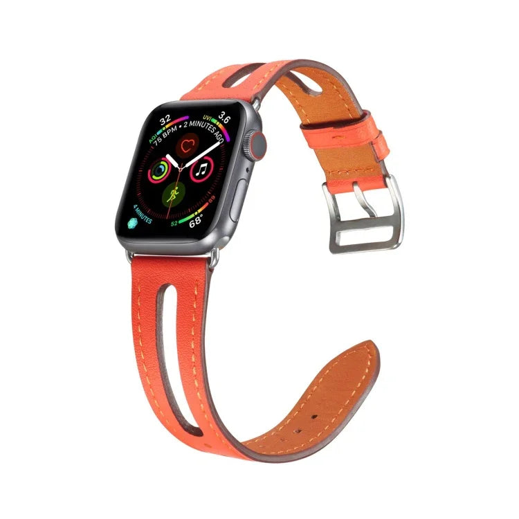 Correia de Relógio em Pele Top-grain para Apple Watch Series 6 & SE & 5 & 4 40mm / 3 & 2 & 1 38mm
