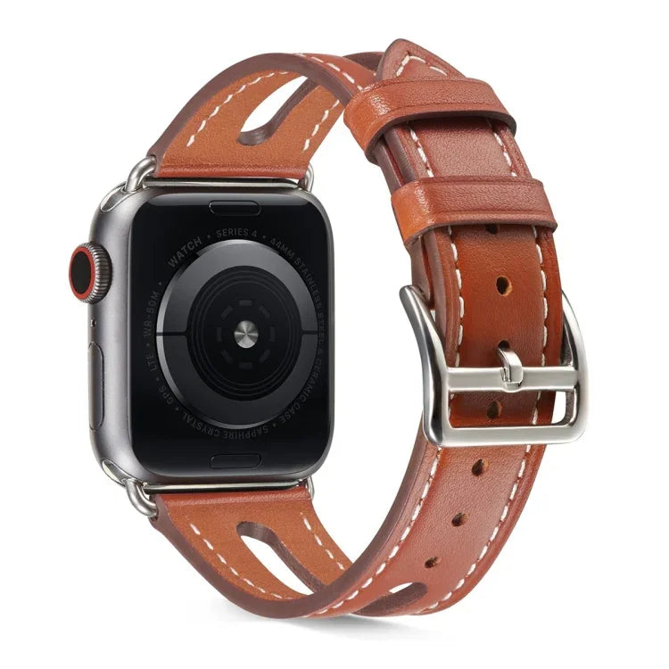 Correia de Relógio em Pele Top-grain para Apple Watch Series 6 & SE & 5 & 4 40mm / 3 & 2 & 1 38mm