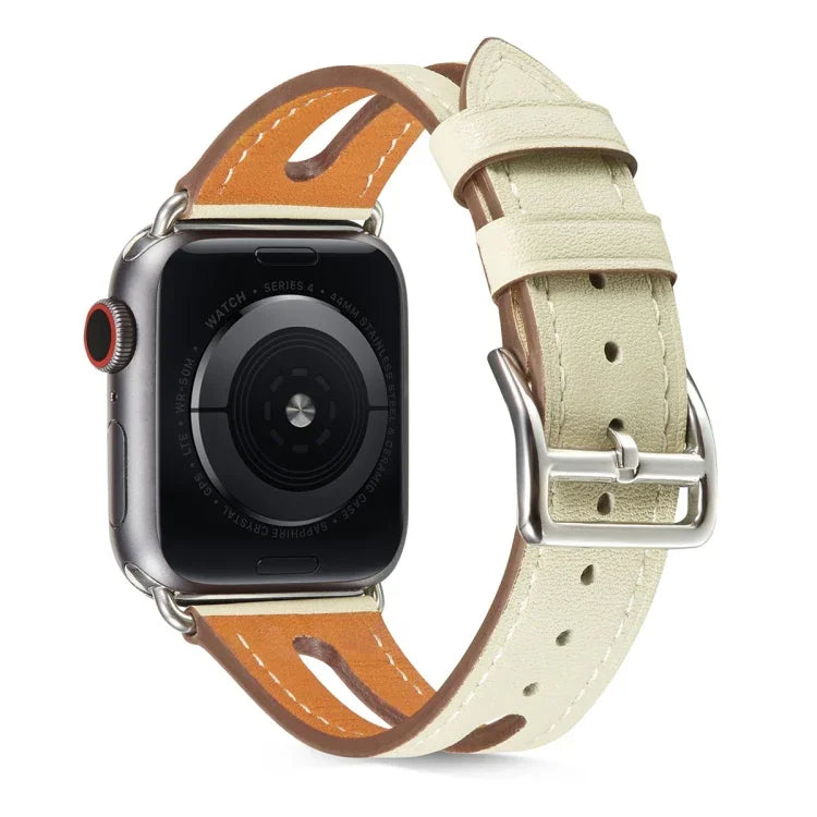 Correia de Relógio em Pele Top-grain para Apple Watch Series 6 & SE & 5 & 4 40mm / 3 & 2 & 1 38mm