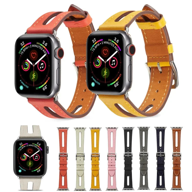 Correia de Relógio em Pele Top-grain para Apple Watch Series 6 & SE & 5 & 4 40mm / 3 & 2 & 1 38mm