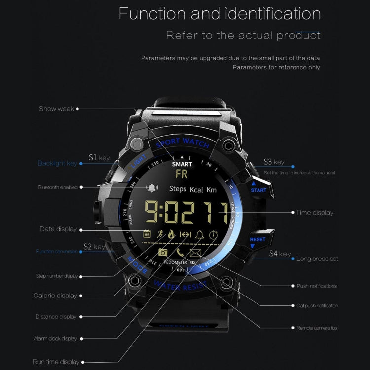 Relógio Inteligente Lokmat MK16 com Ecrã LCD, à Prova de Água 50m, Suporta Lembrete de Informação / Câmara Remota / Monitorização de Movimento a Caminhar