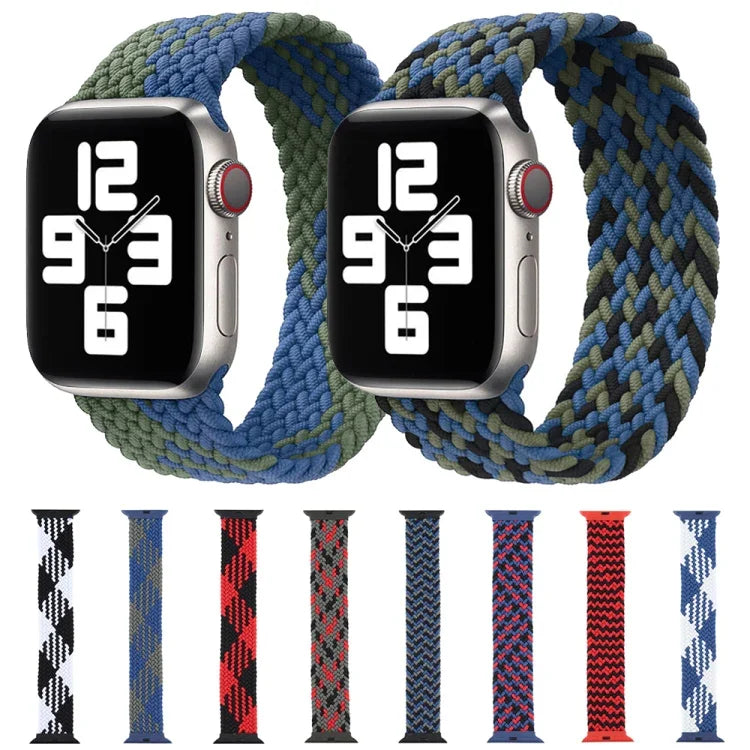 Correias de Relógio de Substituição com Laço Único Trançado em Nylon de Cor Mista com Fivela de Plástico para Apple Watch Series 6 & SE & 5 & 4 40mm / 3 & 2 & 1 38mm, S, M, L, XL
