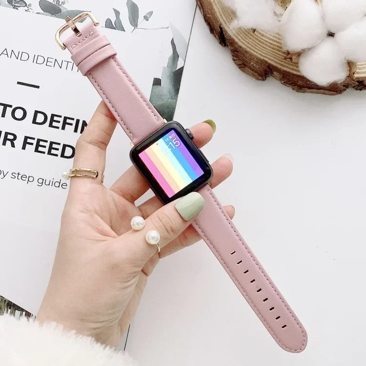 D Character Buckle Smooth Texture Replacement Watchbands For Apple Watch Series 6 & SE & 5 & 4 44mm / 3 & 2 & 1 42mm