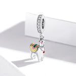 Pendente de Alpaca Fofa em Prata Esterlina S925 para DIY Pulseira Colar Acessórios, Alpaca Fofa