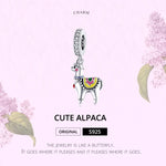 Pendente de Alpaca Fofa em Prata Esterlina S925 para DIY Pulseira Colar Acessórios, Alpaca Fofa
