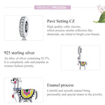Pendente de Alpaca Fofa em Prata Esterlina S925 para DIY Pulseira Colar Acessórios, Alpaca Fofa
