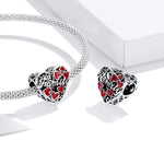 Contas de Amor Familiar Quente em Prata Esterlina S925 para DIY Pulseira Colar Acessórios, Amor Familiar Quente