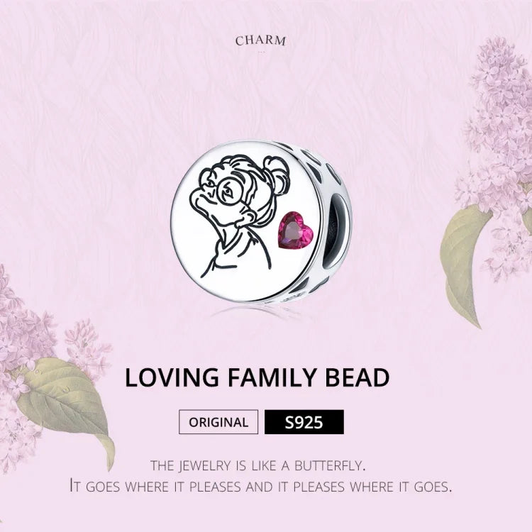 Contas de Letras e Flores em Prata Esterlina S925 para Pulseira e Colar DIY, Letras e Flores