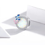 Contas de Primavera Borboleta em Prata Esterlina S925 para Pulseira e Colar DIY, Primavera Borboleta