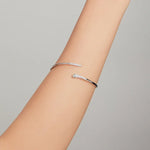 Pulseira Aberta de Cobra em Prata Esterlina S925, Joalharia Feminina, Cobra