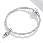 Pendente de Gato Fofo em Prata Esterlina S925 para Pulseira e Colar DIY, Gato