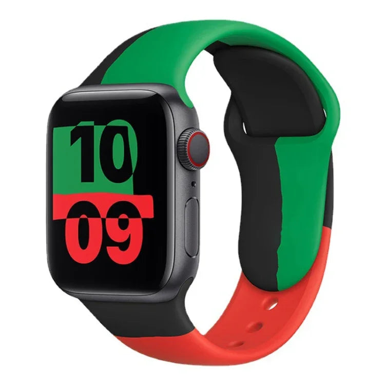 Correias de Relógio Desportivas de Silicone Preto Unity para Apple Watch Series 6 & SE & 5 & 4 40mm / 3 & 2 & 1 38mm, Para Apple Watch 40mm/38mm