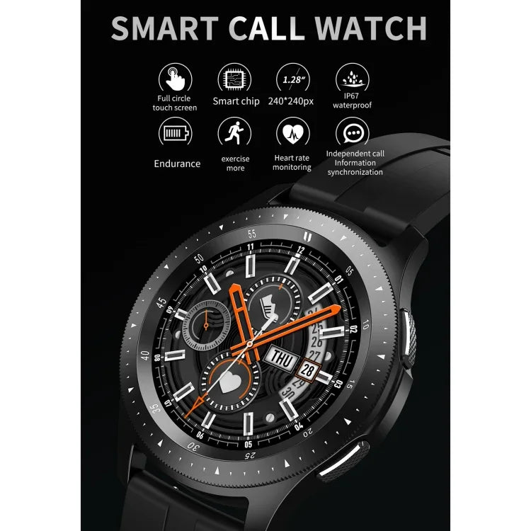 Pulseira Inteligente W68 com Ecrã Tátil de 1,54 polegadas, IP67 à Prova de Água, Suporta Monitorização de Oxigénio no Sangue / Chamadas Bluetooth / Monitorização da Frequência Cardíaca, Estilo: Correia de Aço