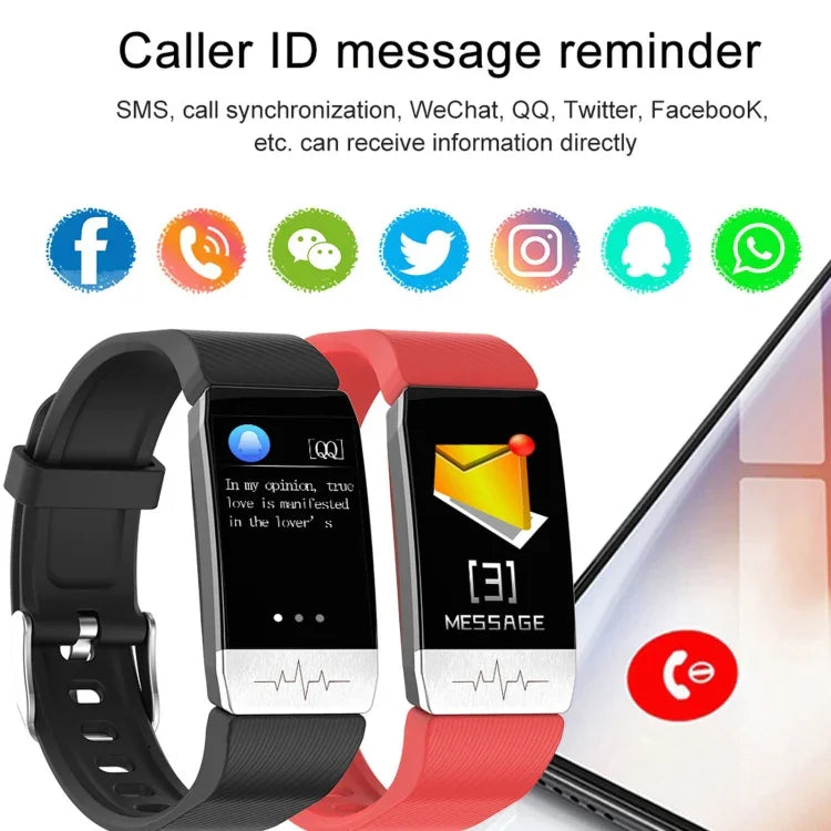 Pulseira Inteligente T1S com Ecrã de 1,14 polegadas, IP67 à Prova de Água, Suporta Monitorização de Oxigénio no Sangue / Monitorização da Temperatura Corporal / Monitorização da Frequência Cardíaca
