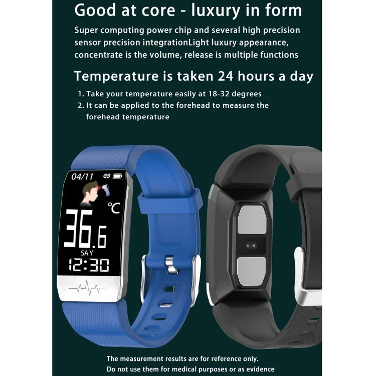 Pulseira Inteligente T1S com Ecrã de 1,14 polegadas, IP67 à Prova de Água, Suporta Monitorização de Oxigénio no Sangue / Monitorização da Temperatura Corporal / Monitorização da Frequência Cardíaca
