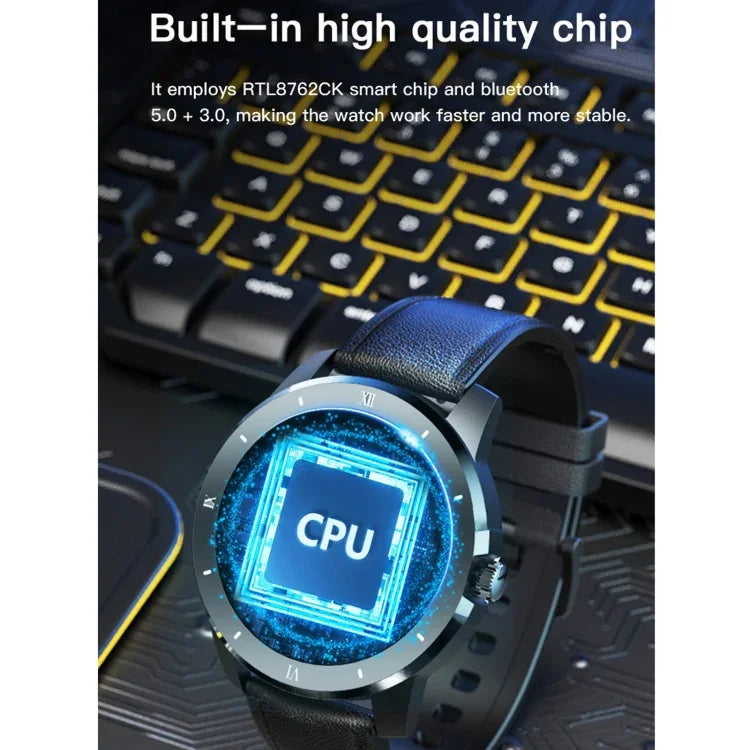 Relógio Inteligente MX12 com Ecrã IPS a Cores de 1,3 polegadas, IP68 à Prova de Água, Suporta Chamadas Bluetooth / Monitorização do Sono / Monitorização da Frequência Cardíaca, Correia de Aço
