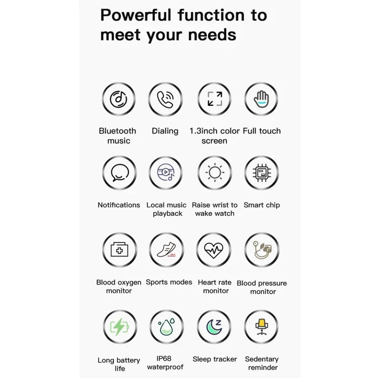Relógio Inteligente MX12 com Ecrã IPS a Cores de 1,3 polegadas, IP68 à Prova de Água, Suporta Chamadas Bluetooth / Monitorização do Sono / Monitorização da Frequência Cardíaca, Correia de Aço