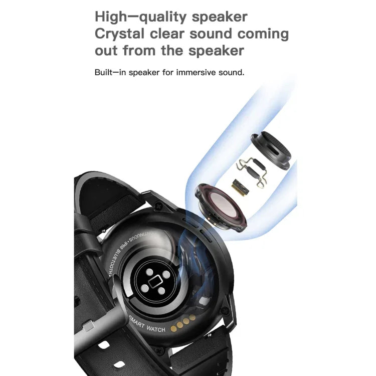 Relógio Inteligente MX12 com Ecrã IPS a Cores de 1,3 polegadas, IP68 à Prova de Água, Suporta Chamadas Bluetooth / Monitorização do Sono / Monitorização da Frequência Cardíaca, Correia de Aço