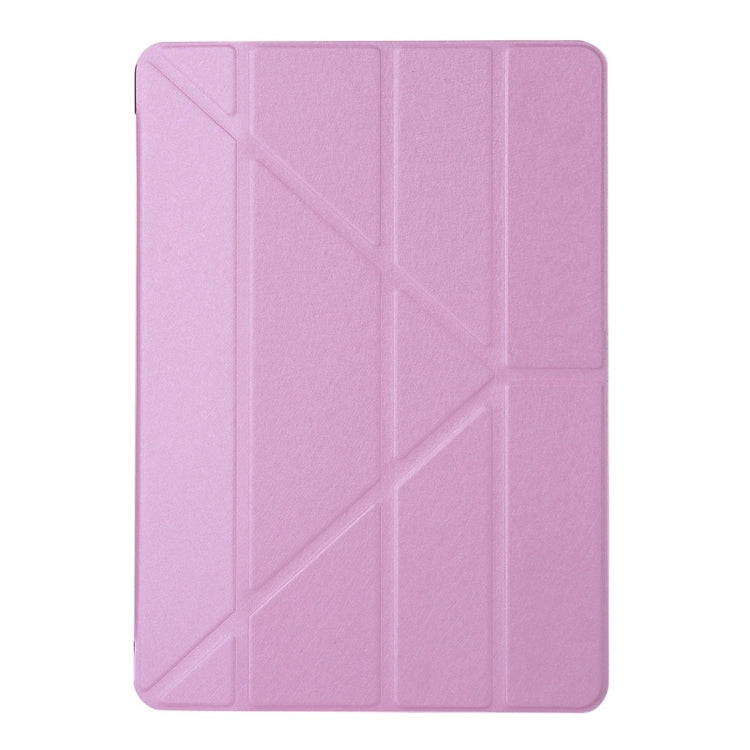 For iPad 10.2 inch Silk Texture Horizontal Deformation Flip Leather Case with Holder