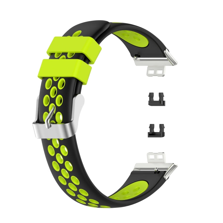 For Huawei Watch Fit 18mm Clasp Style Silicone Two-color Replacement Strap Watchband