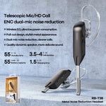 Remax RB-T38 Auricular Bluetooth 5.0 Sem Fios em Metal com Redução de Ruído