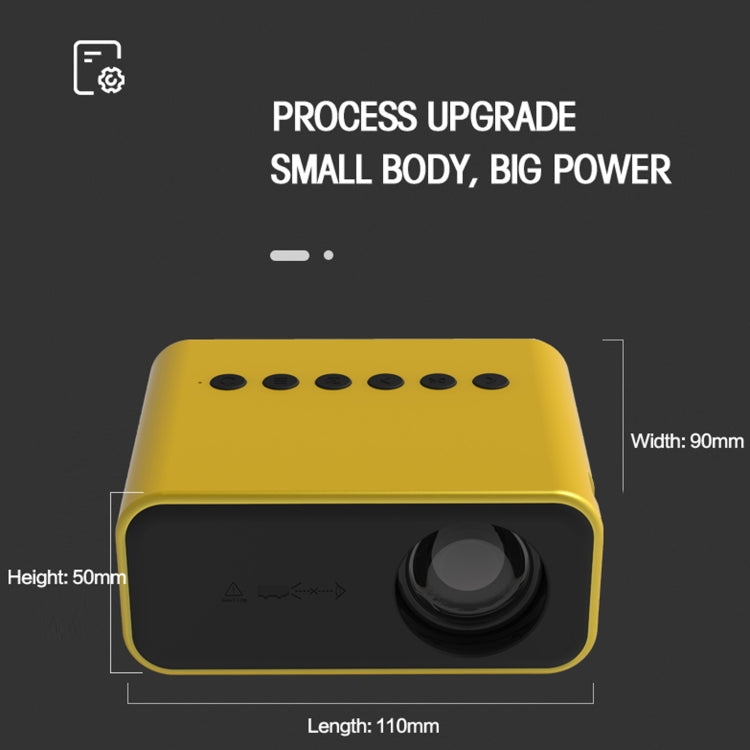 Projetor Digital LED HD T500 1920x1080P 80 Lumens Portátil para Cinema em Casa, Sem Comando & Adaptador, Com Comando & Adaptador