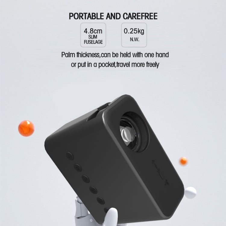 Projetor Digital LED HD T500 1920x1080P 80 Lumens Portátil para Cinema em Casa, Sem Comando & Adaptador, Com Comando & Adaptador