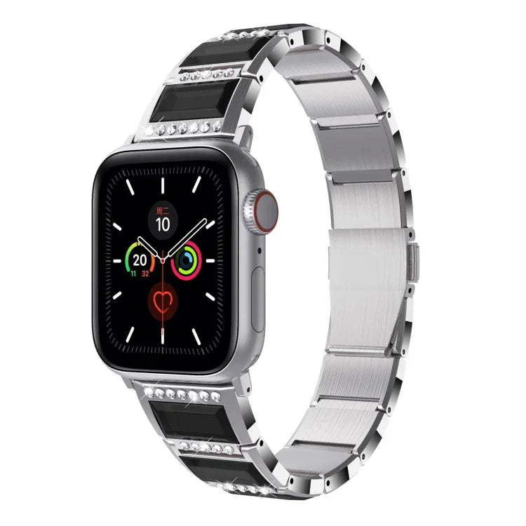 Pulseira de aço bicolor série XingYao, Para Apple Watch Series 8&7 41mm / SE 2&6&SE&5&4 40mm / 3&2&1 38mm, Para Apple Watch Series 7 41mm / & 6 & SE & 5 & 4 40mm, Para Apple Watch Ultra 49mm / Series 8&7 45mm / SE 2&6&SE&5&4 44mm / 3&2&1 42mm