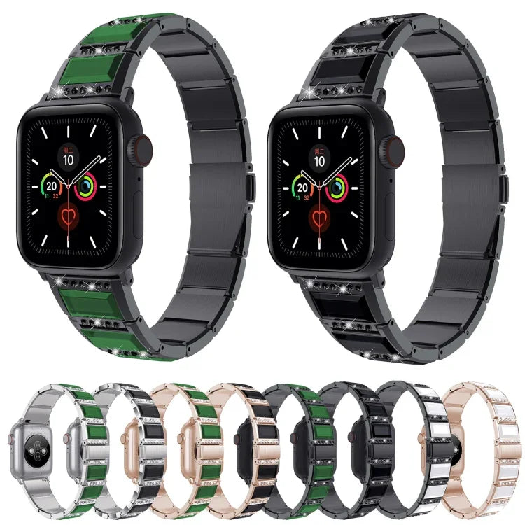 Pulseira de aço bicolor série XingYao, Para Apple Watch Series 8&7 41mm / SE 2&6&SE&5&4 40mm / 3&2&1 38mm, Para Apple Watch Series 7 41mm / & 6 & SE & 5 & 4 40mm, Para Apple Watch Ultra 49mm / Series 8&7 45mm / SE 2&6&SE&5&4 44mm / 3&2&1 42mm
