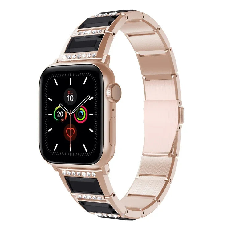 Pulseira de aço bicolor série XingYao, Para Apple Watch Series 8&7 41mm / SE 2&6&SE&5&4 40mm / 3&2&1 38mm, Para Apple Watch Series 7 41mm / & 6 & SE & 5 & 4 40mm, Para Apple Watch Ultra 49mm / Series 8&7 45mm / SE 2&6&SE&5&4 44mm / 3&2&1 42mm