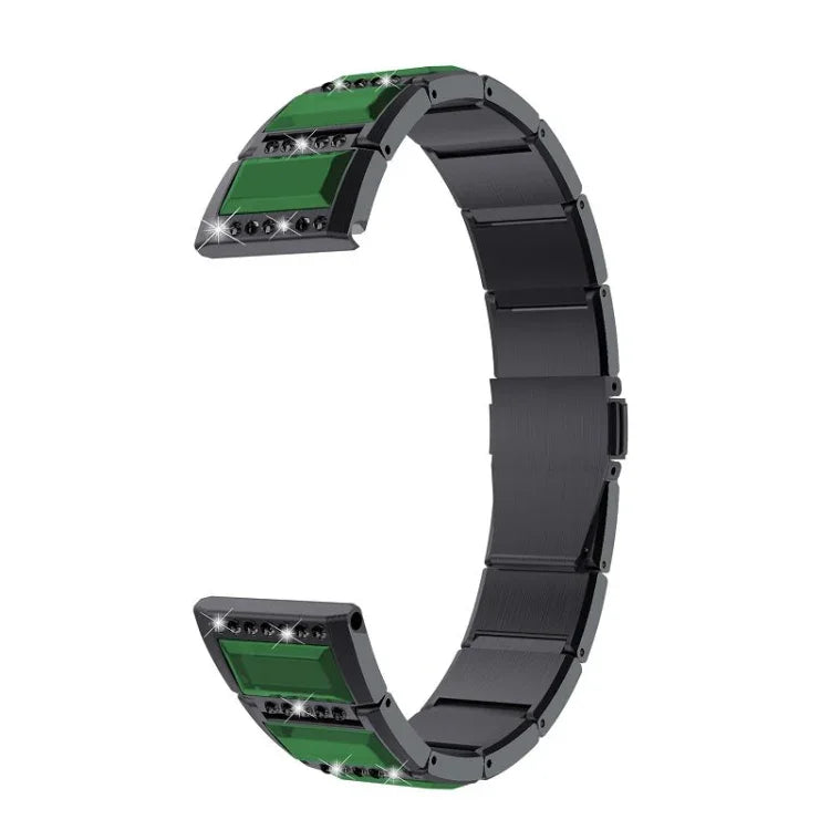Pulseiras de substituição em aço inoxidável cravejadas de diamantes, para Samsung Galaxy Watch 42mm, para Samsung Galaxy Watch 46mm, para Samsung Galaxy Watch 3 45mm, para Samsung Galaxy Watch Active2 44mm / Watch Active2 40mm / Watch Active