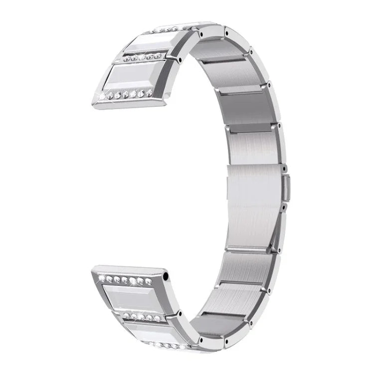 Pulseiras de substituição em aço inoxidável cravejadas de diamantes, para Samsung Galaxy Watch 42mm, para Samsung Galaxy Watch 46mm, para Samsung Galaxy Watch 3 45mm, para Samsung Galaxy Watch Active2 44mm / Watch Active2 40mm / Watch Active