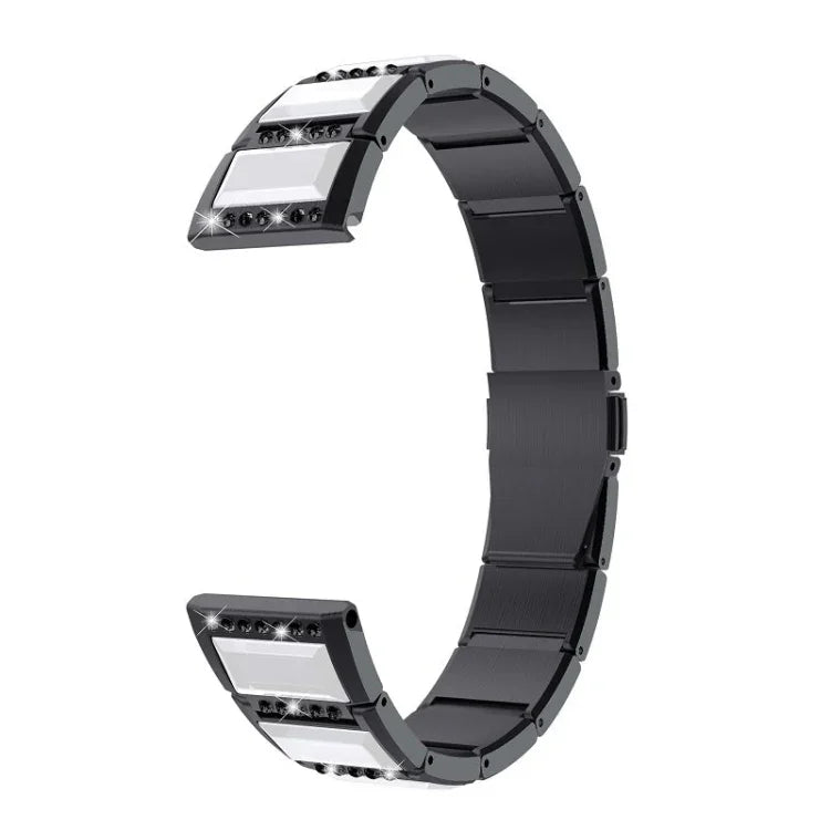 Pulseiras de substituição em aço inoxidável cravejadas de diamantes, para Samsung Galaxy Watch 42mm, para Samsung Galaxy Watch 46mm, para Samsung Galaxy Watch 3 45mm, para Samsung Galaxy Watch Active2 44mm / Watch Active2 40mm / Watch Active