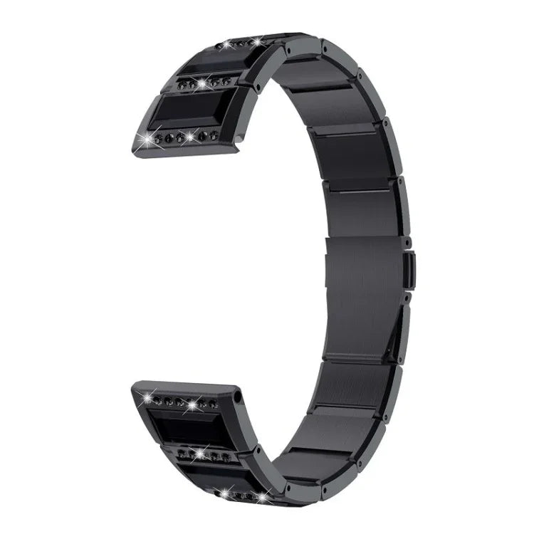 Pulseiras de substituição em aço inoxidável cravejadas de diamantes, para Samsung Galaxy Watch 42mm, para Samsung Galaxy Watch 46mm, para Samsung Galaxy Watch 3 45mm, para Samsung Galaxy Watch Active2 44mm / Watch Active2 40mm / Watch Active
