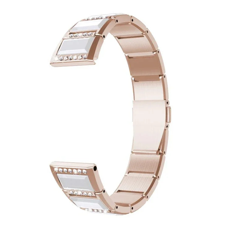 Pulseiras de substituição em aço inoxidável cravejadas de diamantes, para Samsung Galaxy Watch 42mm, para Samsung Galaxy Watch 46mm, para Samsung Galaxy Watch 3 45mm, para Samsung Galaxy Watch Active2 44mm / Watch Active2 40mm / Watch Active